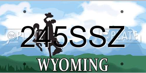 245SSZ Wyoming License Plate