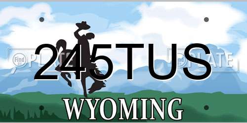 245TUS Wyoming License Plate