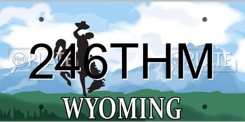 246THM Wyoming License Plate