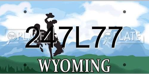 247L77 Wyoming License Plate