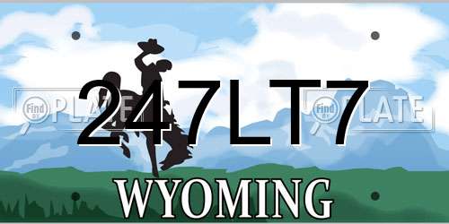 247LT7 Wyoming License Plate