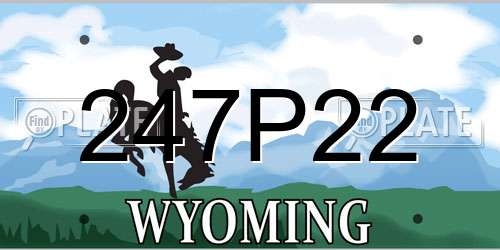 247P22 Wyoming License Plate