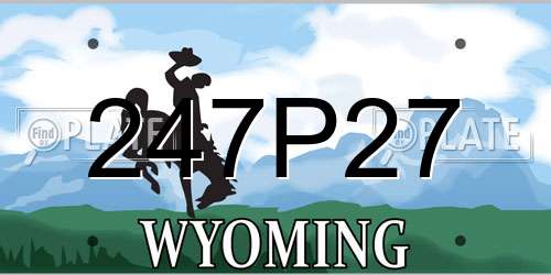 247P27 Wyoming License Plate