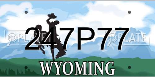 247P77 Wyoming License Plate