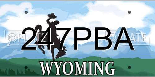 247PBA Wyoming License Plate