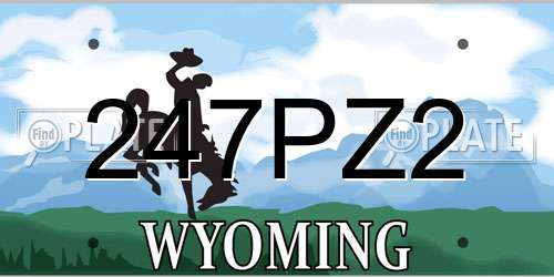247PZ2 Wyoming License Plate