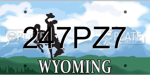 247PZ7 Wyoming License Plate
