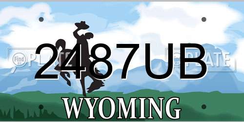 2487UB Wyoming License Plate