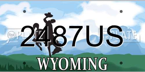 2487US Wyoming License Plate