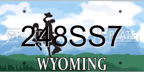 248SS7 Wyoming License Plate