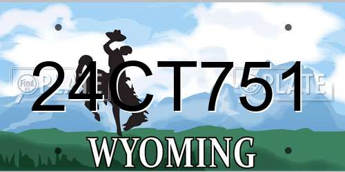 24CT751 Wyoming License Plate