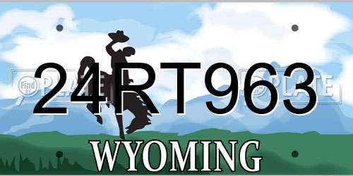 24RT963 Wyoming License Plate