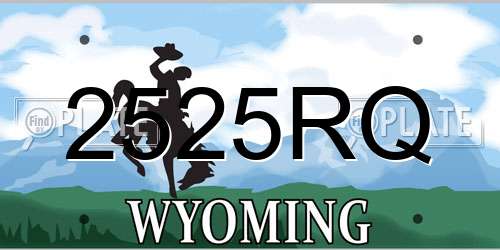 2525RQ Wyoming License Plate