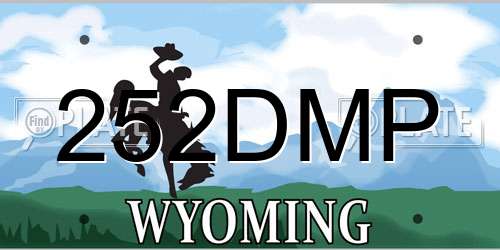 252DMP Wyoming License Plate