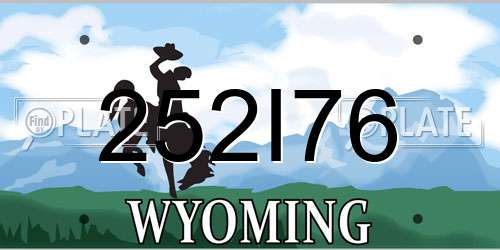 252I76 Wyoming License Plate