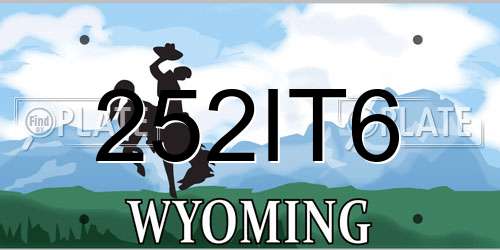 252IT6 Wyoming License Plate