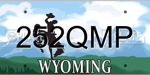 252QMP Wyoming License Plate