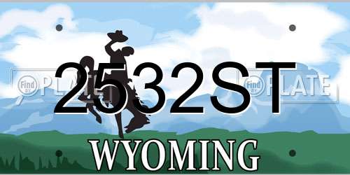 2532ST Wyoming License Plate