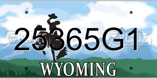 25365G1 Wyoming License Plate