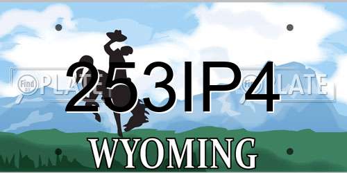 253IP4 Wyoming License Plate