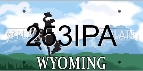 253IPA Wyoming License Plate