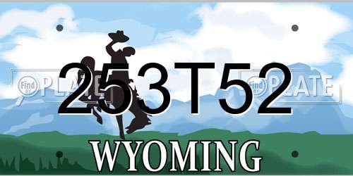 253T52 Wyoming License Plate