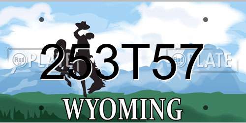 253T57 Wyoming License Plate