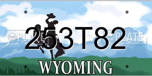 253T82 Wyoming License Plate