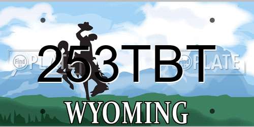 253TBT Wyoming License Plate