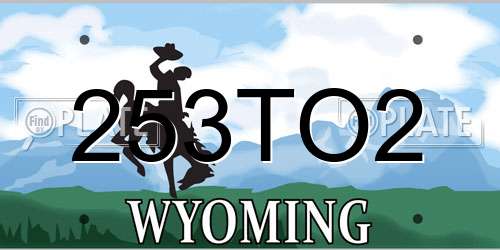 253TO2 Wyoming License Plate