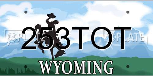 253TOT Wyoming License Plate