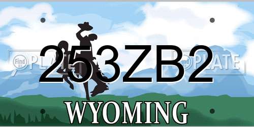 253ZB2 Wyoming License Plate