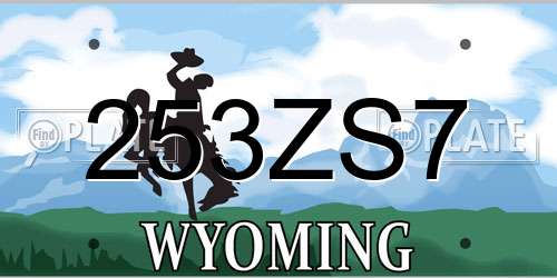 253ZS7 Wyoming License Plate