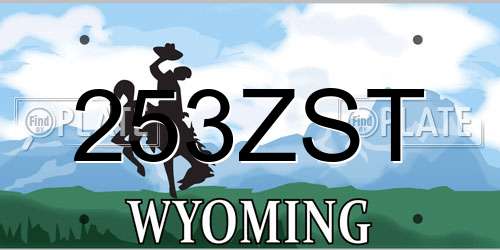 253ZST Wyoming License Plate