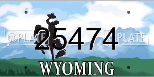 25474 Wyoming License Plate