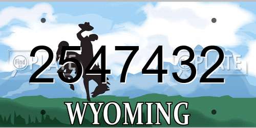 2547432 Wyoming License Plate