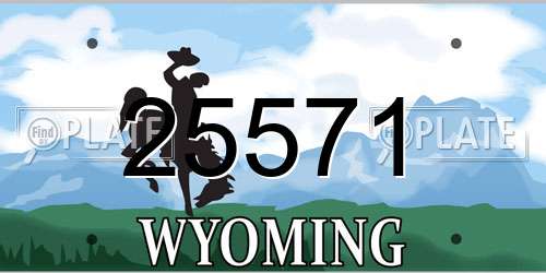 25571 Wyoming License Plate