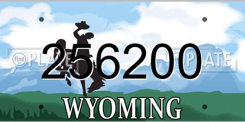 256200 Wyoming License Plate