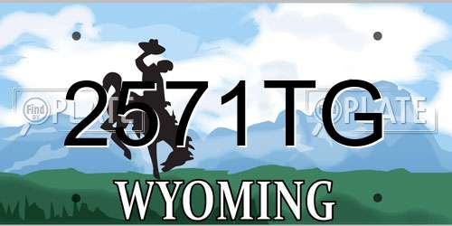 2571TG Wyoming License Plate