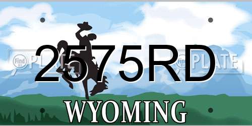 2575RD Wyoming License Plate