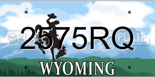 2575RQ Wyoming License Plate