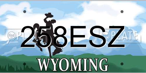 258ESZ Wyoming License Plate