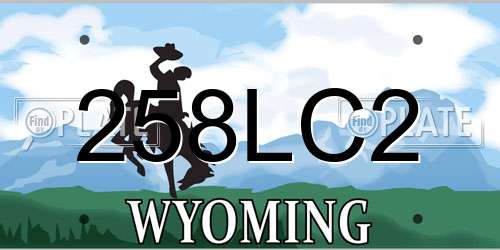 258LC2 Wyoming License Plate