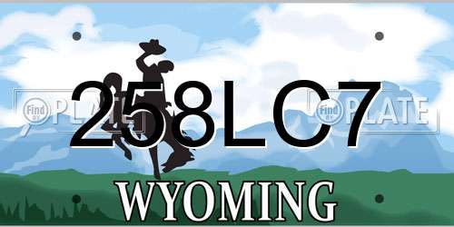 258LC7 Wyoming License Plate