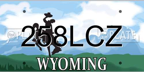 258LCZ Wyoming License Plate