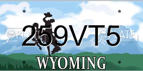 259VT5 Wyoming License Plate