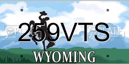 259VTS Wyoming License Plate