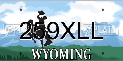 259XLL Wyoming License Plate