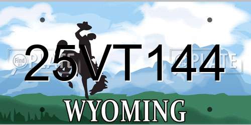 25VT144 Wyoming License Plate