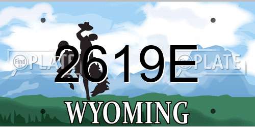 2619E Wyoming License Plate